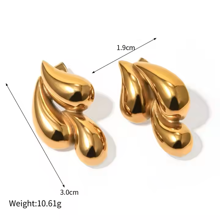 Orek Golden Swirl Drop Earrings
